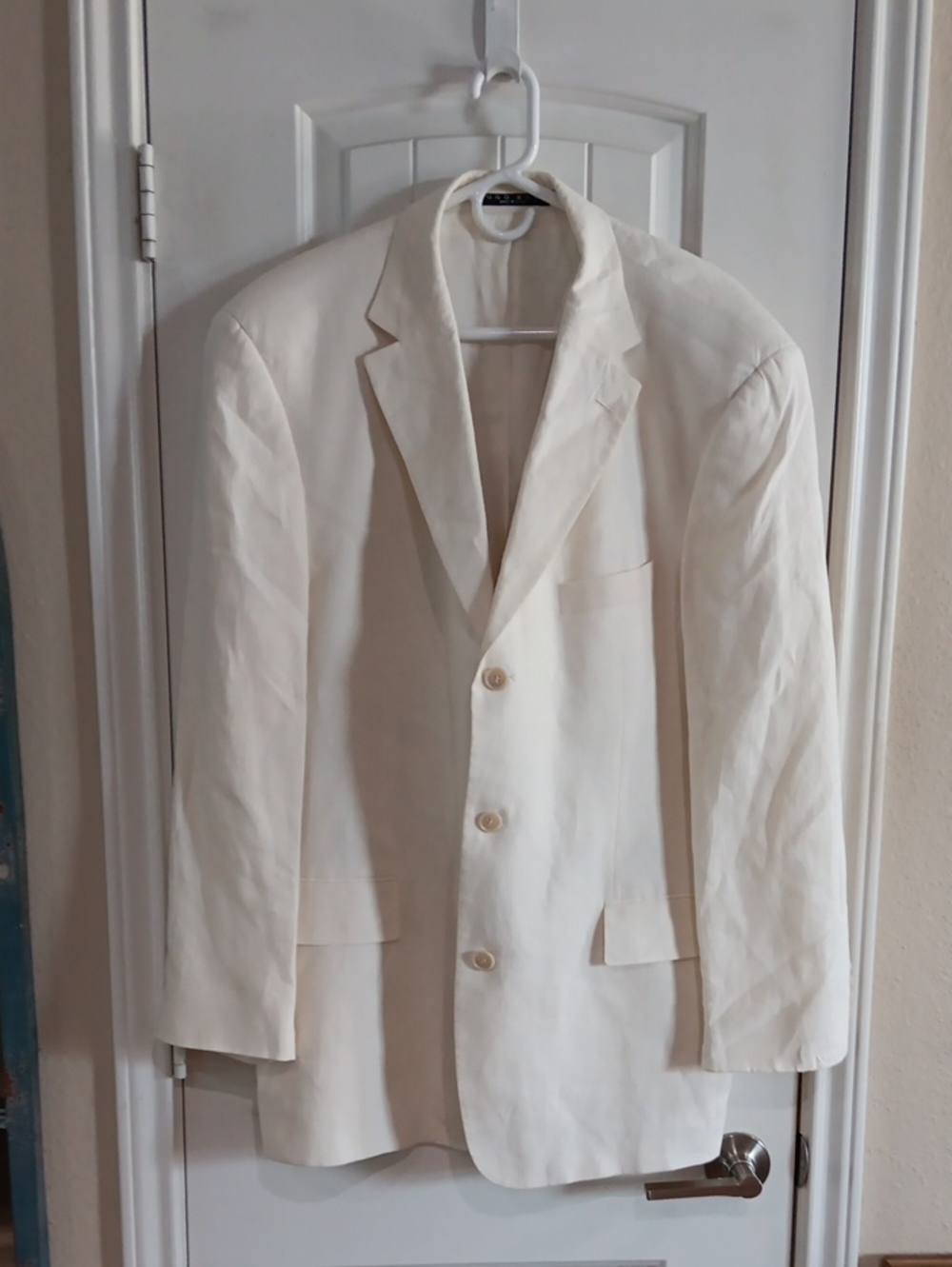 Vintage Hugo Boss Solbiati 100% Pure Linen Sport Coat Off-White USA